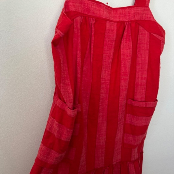 NEW Anthropologie MAEVE Red Tonal Striped Sleeveless Deep Pocket Dress XL NWT - Picture 7 of 9